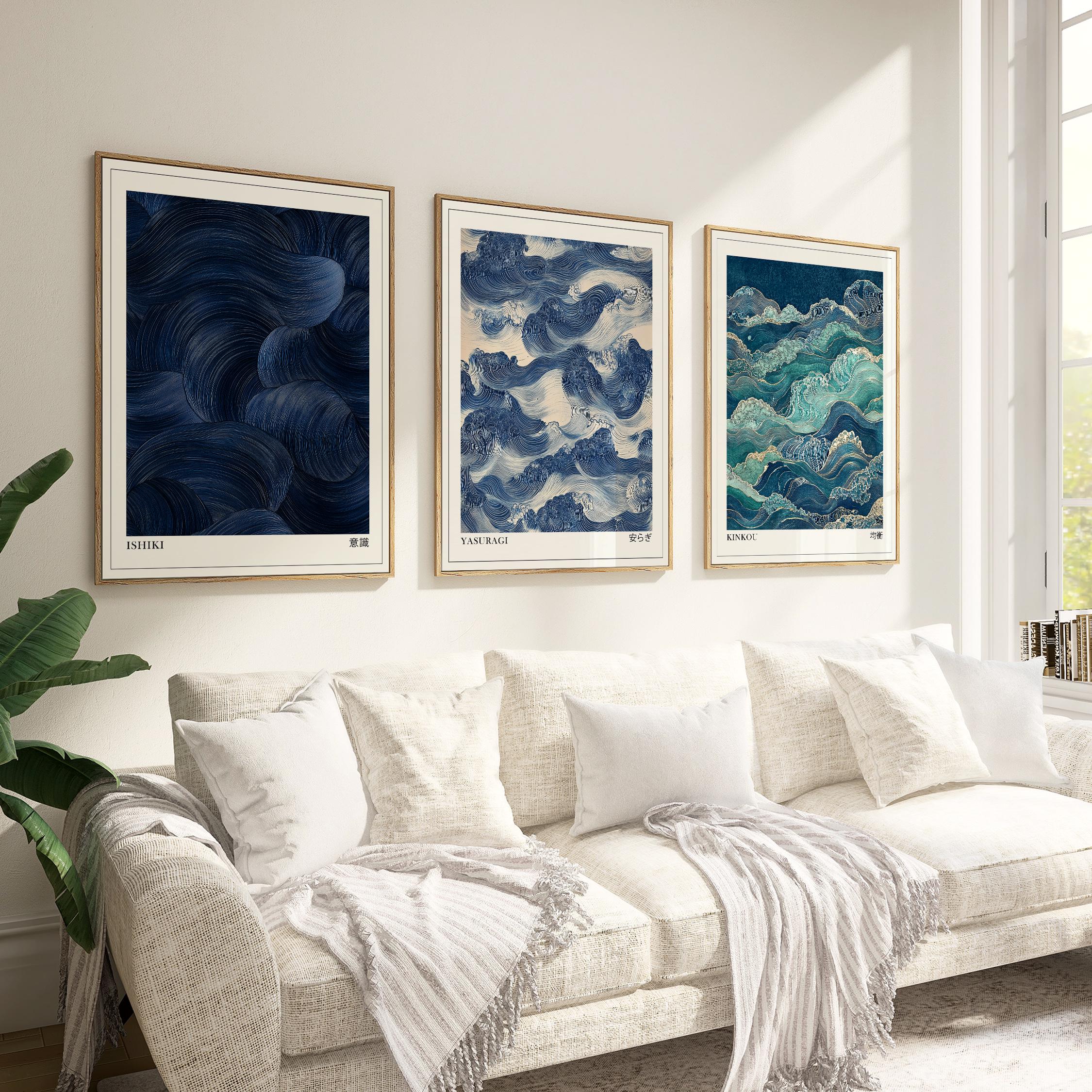 Japanese Lifestyle In Japanese - Japandi Wall Art Set of 3,