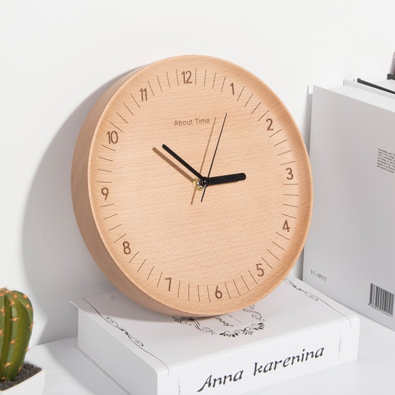 Japanese Lifestyle Home - Japanese-style Log Color Wall Clock Italian