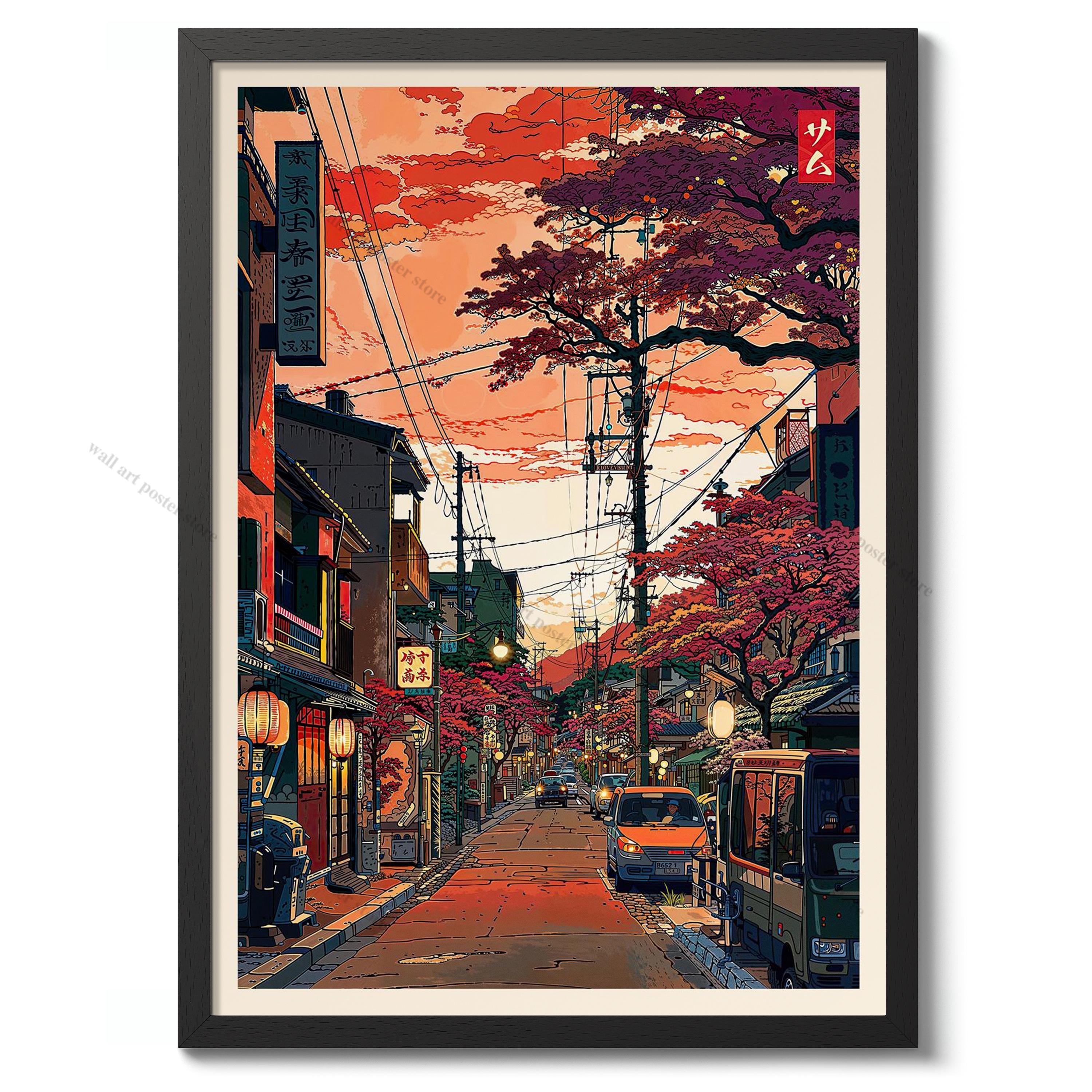 Rainy Tokyo Japanese Woodblock - Japanese Lifestyle Anime บทวิจารณ์และราคา