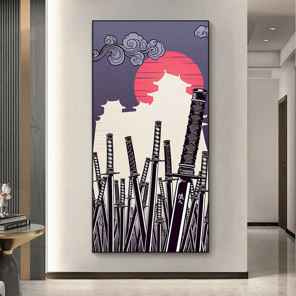 Japanese Katana Canvas Paintin - Japan Lifestyle บทวิจารณ์และราคา