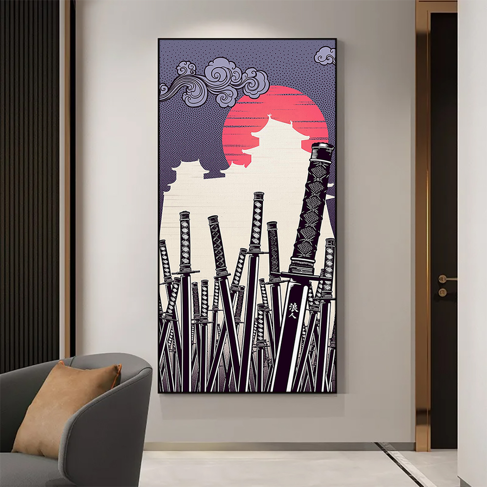 Japanese Katana Canvas Paintin - Japan Lifestyle บทวิจารณ์และราคา