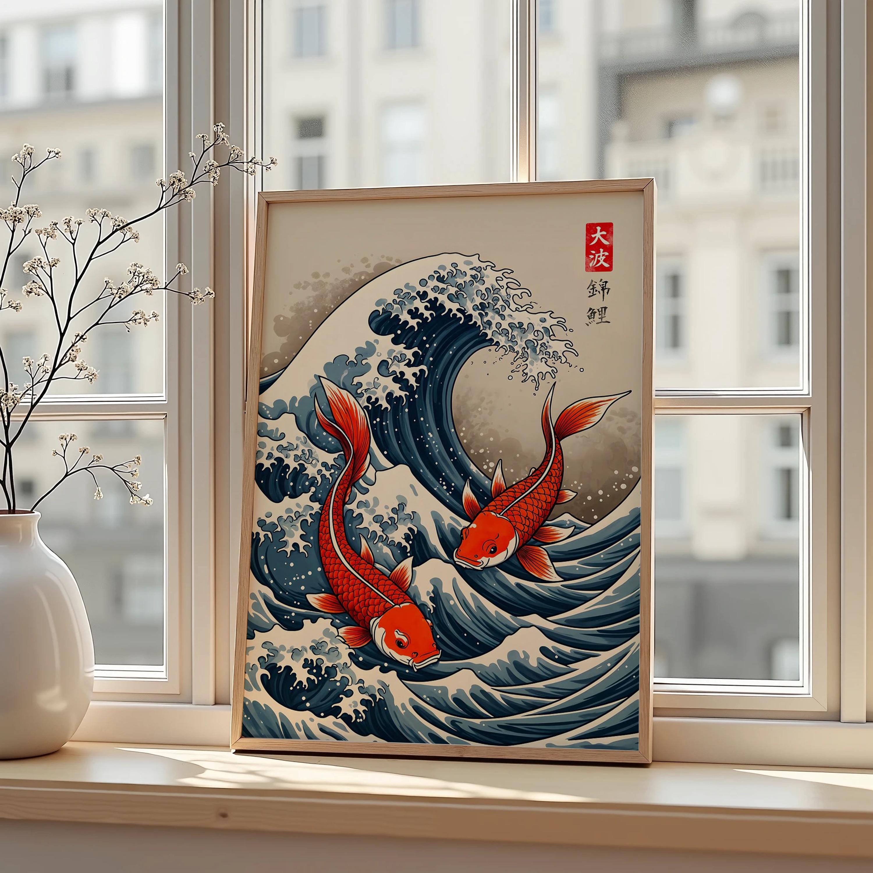 Japanese Red Koi Fish Canvas P - Japanese Lifestyle Home บทวิจารณ์และราคา