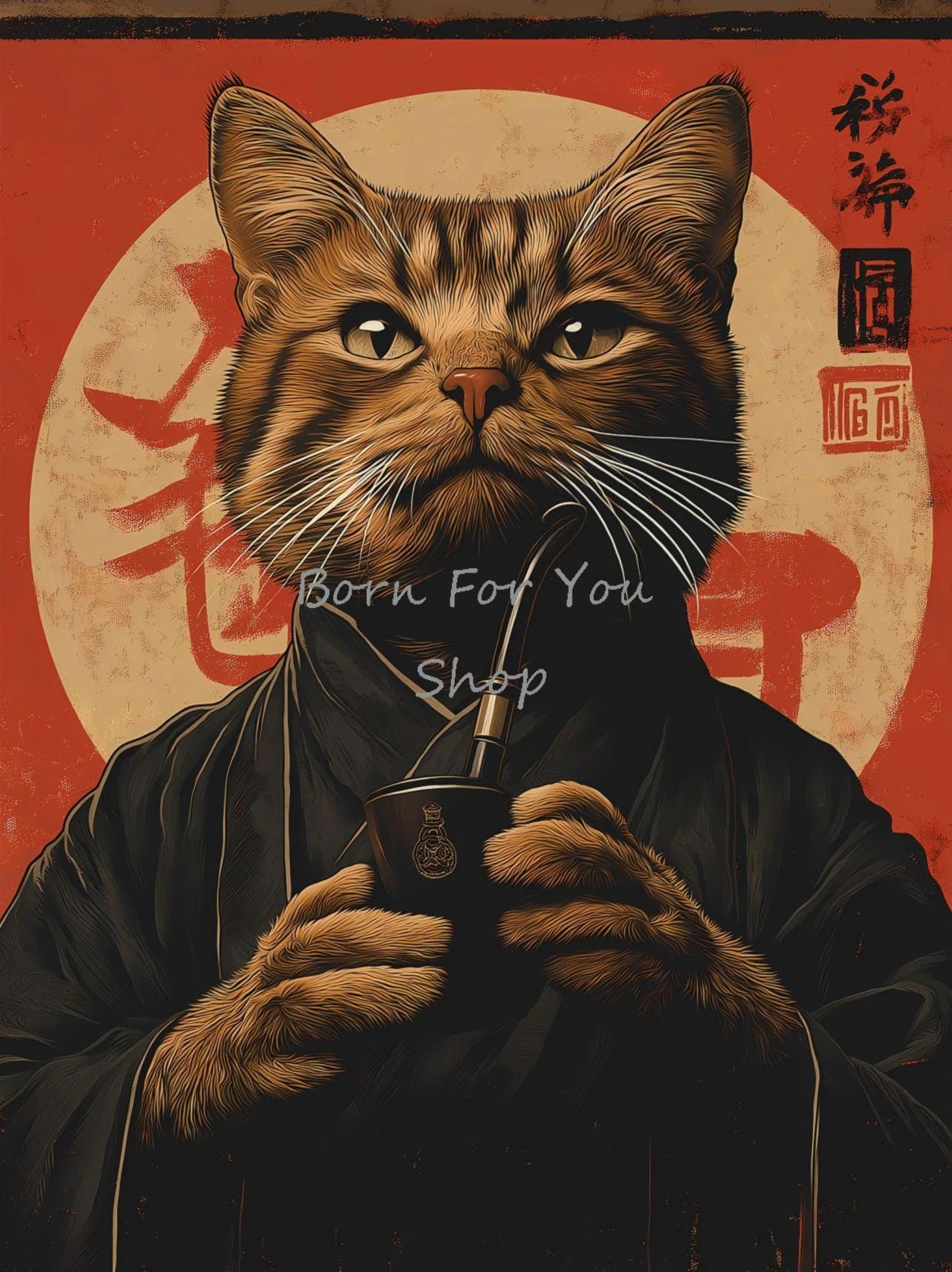 Japanese Edo Style Black Cat E - Japanese Lifestyle Home บทวิจารณ์และราคา
