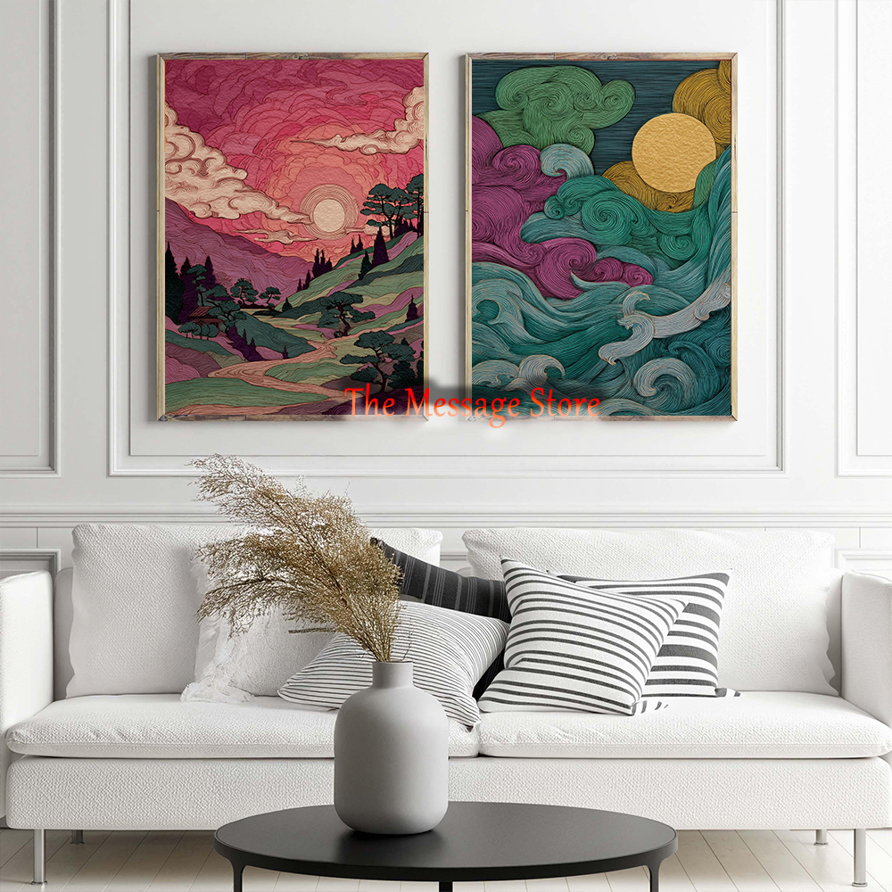 Japanese Landscape Abstract Go - Japanese Lifestyle Home บทวิจารณ์และราคา